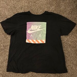 Nike Black Tee with Pastel Gradient Accents